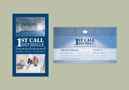1st Call Drywall Logo Design and Business Card Design
