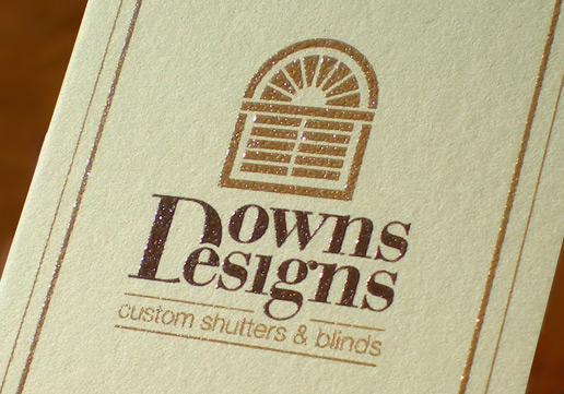 Downs Designs Raised Ink Business Cards, Raised Ink Printing, Thermography Business Cards