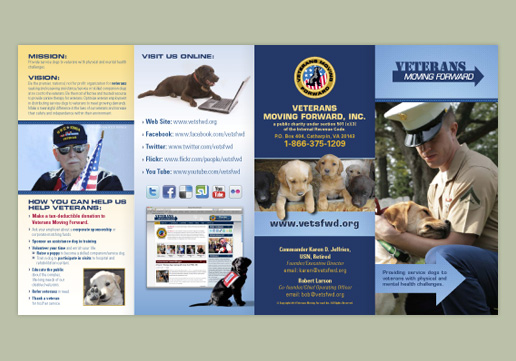 Veterans Moving Forward 4-Panel Brochure; Roll-fold brochure