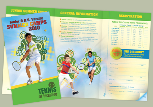 Tennis at Tuckahoe Three fold brochure