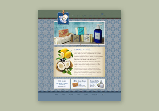 Sassi Soap Website Design; Shopify Website; Ecommerce Website